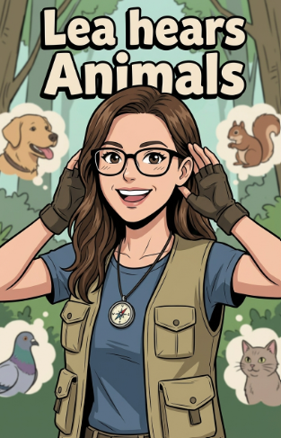 Lea und die Tiere - personalisiertes Kinder-Comic mit KI generiert - Lea erlebt Abenteuer mit Tieren