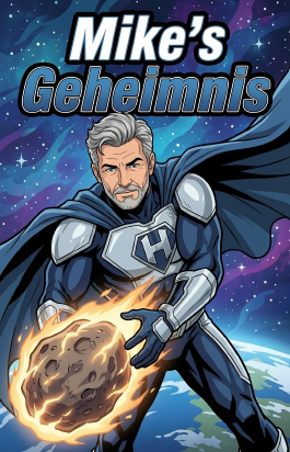 Mike als Superheld - personalisiertes Comic Buch Cover mit KI erstellt - Mike rettet die Stadt