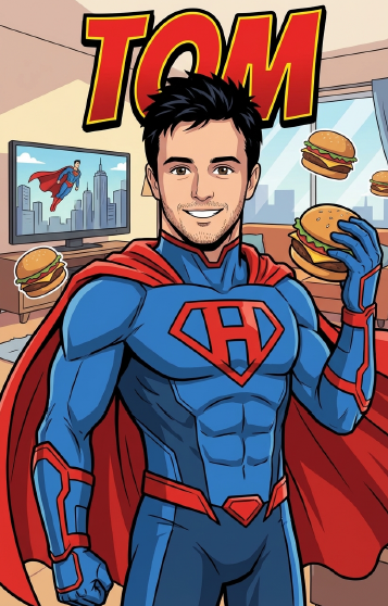 Tom's Abenteuer - personalisiertes Action-Comic mit KI erstellt - Tom erlebt spannende Abenteuer